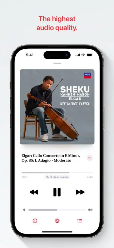 Apple Music Classical Now Playing Screen