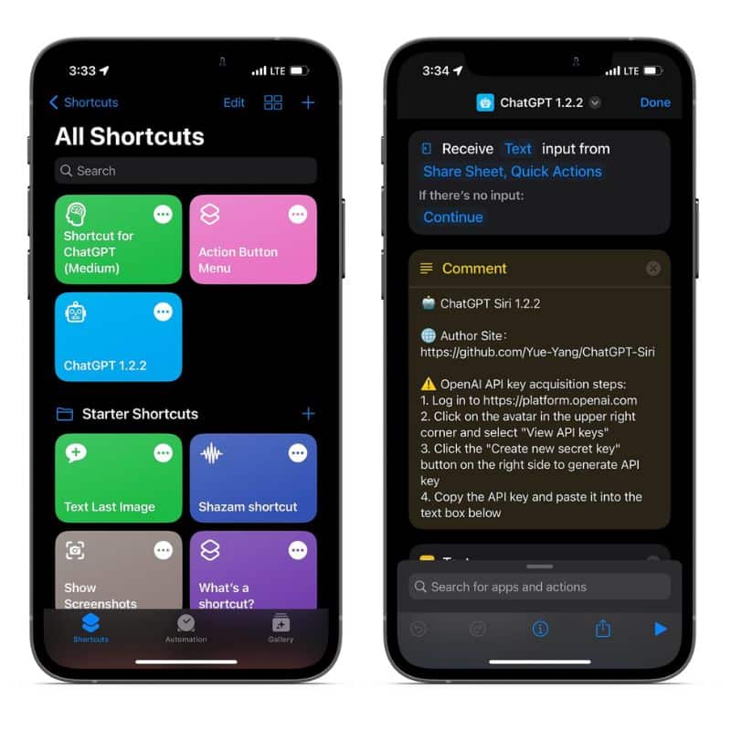 Rename the Siri ChatGPT Shortcut